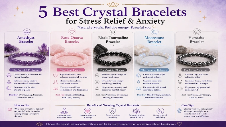 5 Best Crystals for Stress Relief & Anxiety (With Bracelet Recommendations)