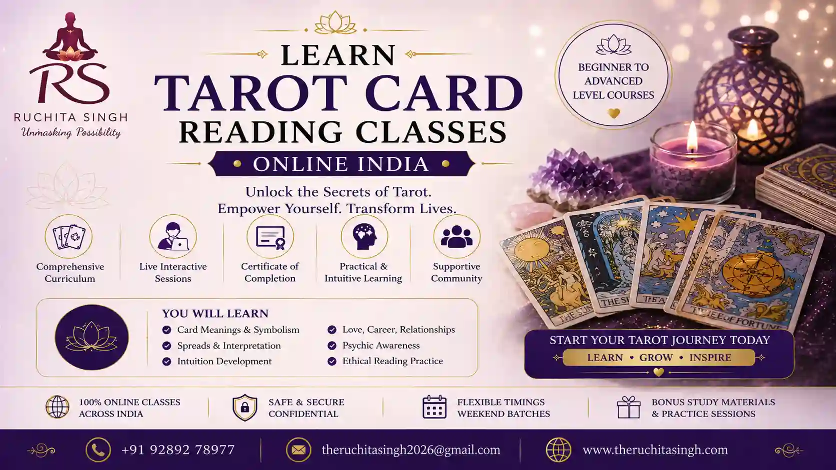 Learn Tarot Card Reading — Best Online Classes & Courses Across India