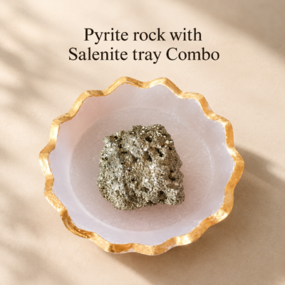 Pyrite Rock + Selenite Tray Combo