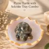 Pyrite Turtle + Selenite Tray Combo