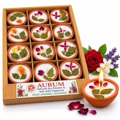 IMG-20260928-WA0006 AURALUXE TERRACOTTA FLOWER WAX Diya