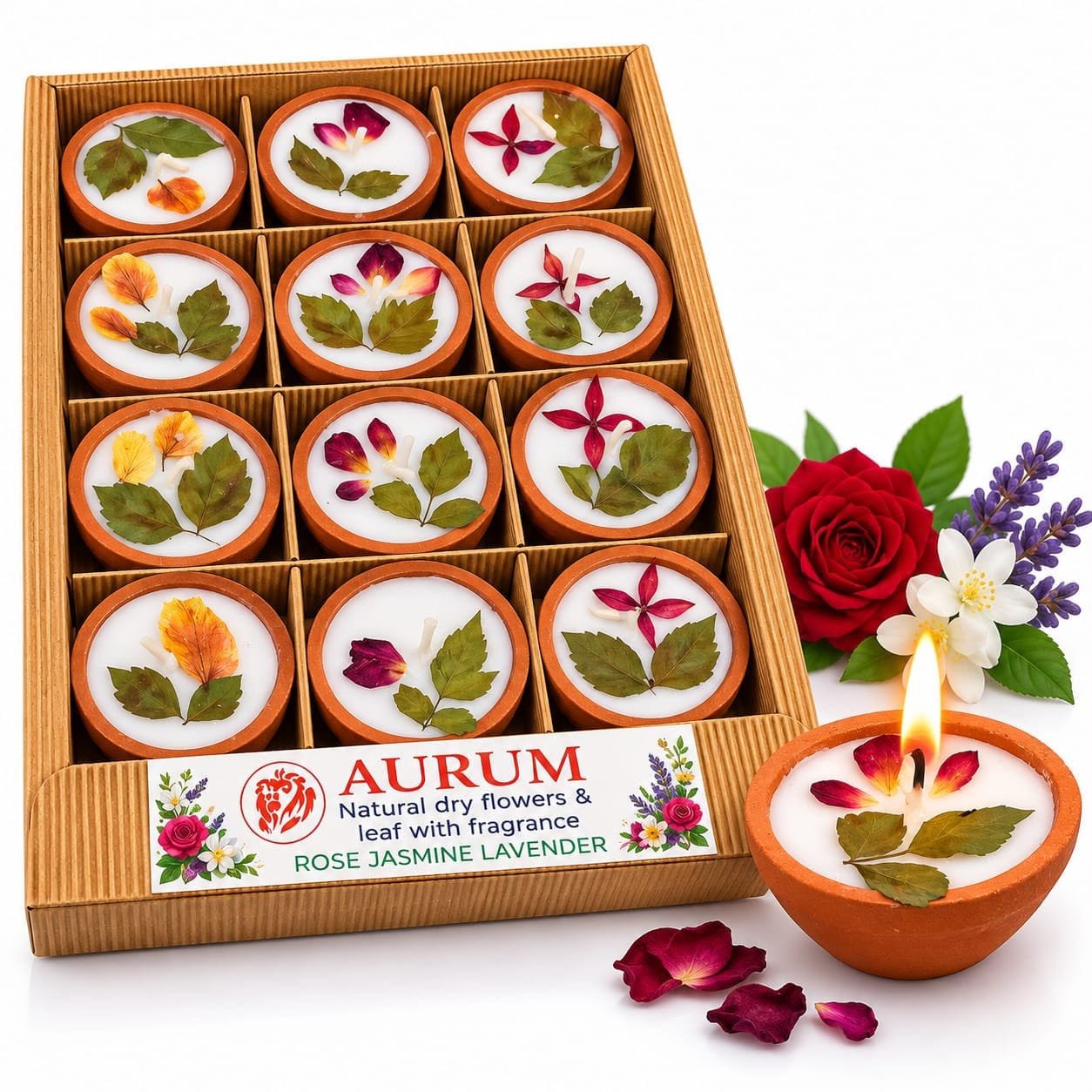 IMG-20260928-WA0006 AURALUXE TERRACOTTA FLOWER WAX Diya
