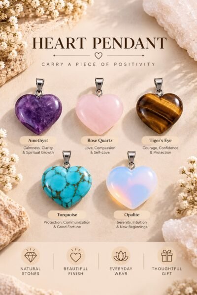 AuraLuxe Heart Stone Pendant