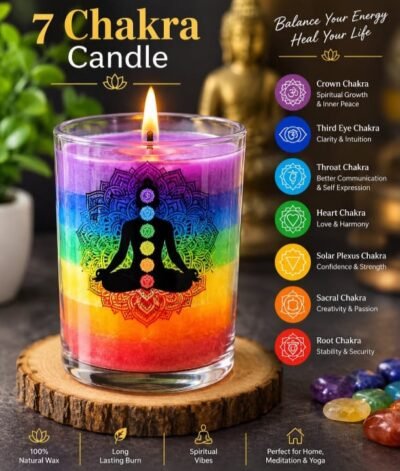 AuraLuxe 7 Chakra Spiritual Candle