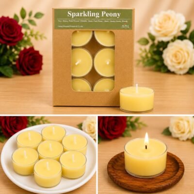 AuraLuxe Flower Indi Tea Light Candles – 6 Fragrance Variants