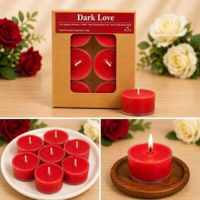 AuraLuxe Flower Indi Tea Light Candles – 6 Fragrance Variants