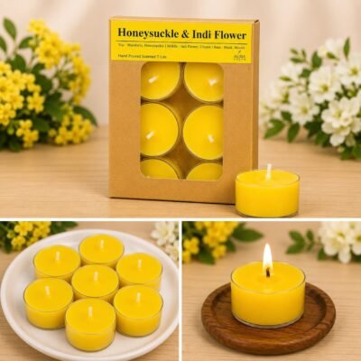 AuraLuxe Flower Indi Tea Light Candles – 6 Fragrance Variants