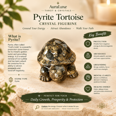 file_000000004b5c82118b58c4144e6b9eae AuraLuxe Pyrite Tortoise Crystal Figurine