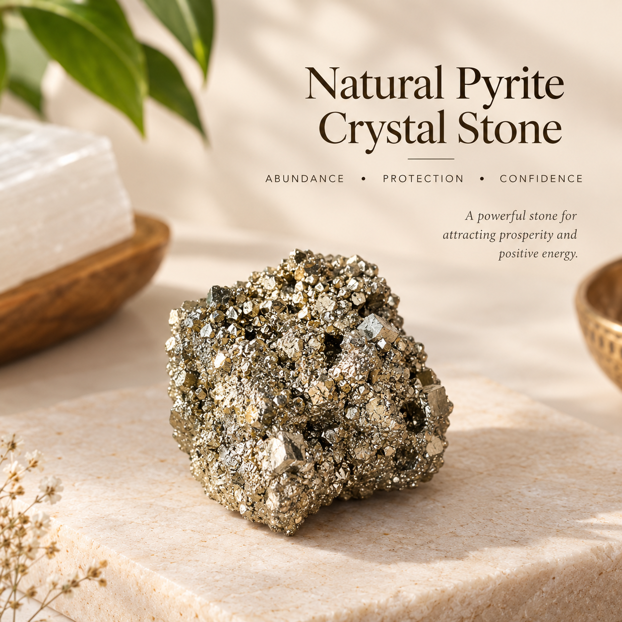 NATURAL PYRITE CRYSTAL STONE