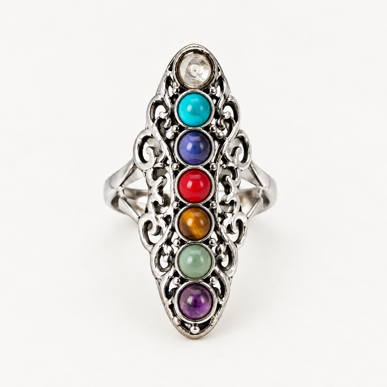 file_00000000e0d48230ab363ef60f8c3eec 7 Chakra Crystal Embedded Ring