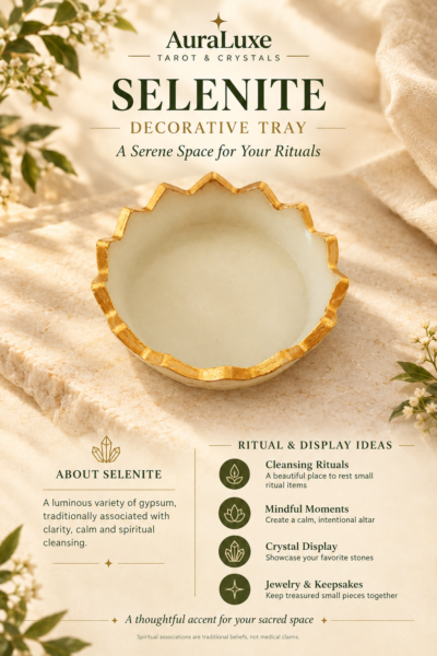 AuraLuxe Selenite Decorative Tray