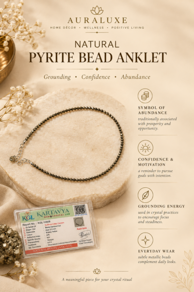 file_00000000f9cc8230b2d3bf9ac78e63bf AuraLuxe Natural Pyrite Bead Anklet