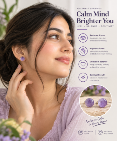 Amethyst Crystal Earrings | Calm, Clarity & Mindful Living